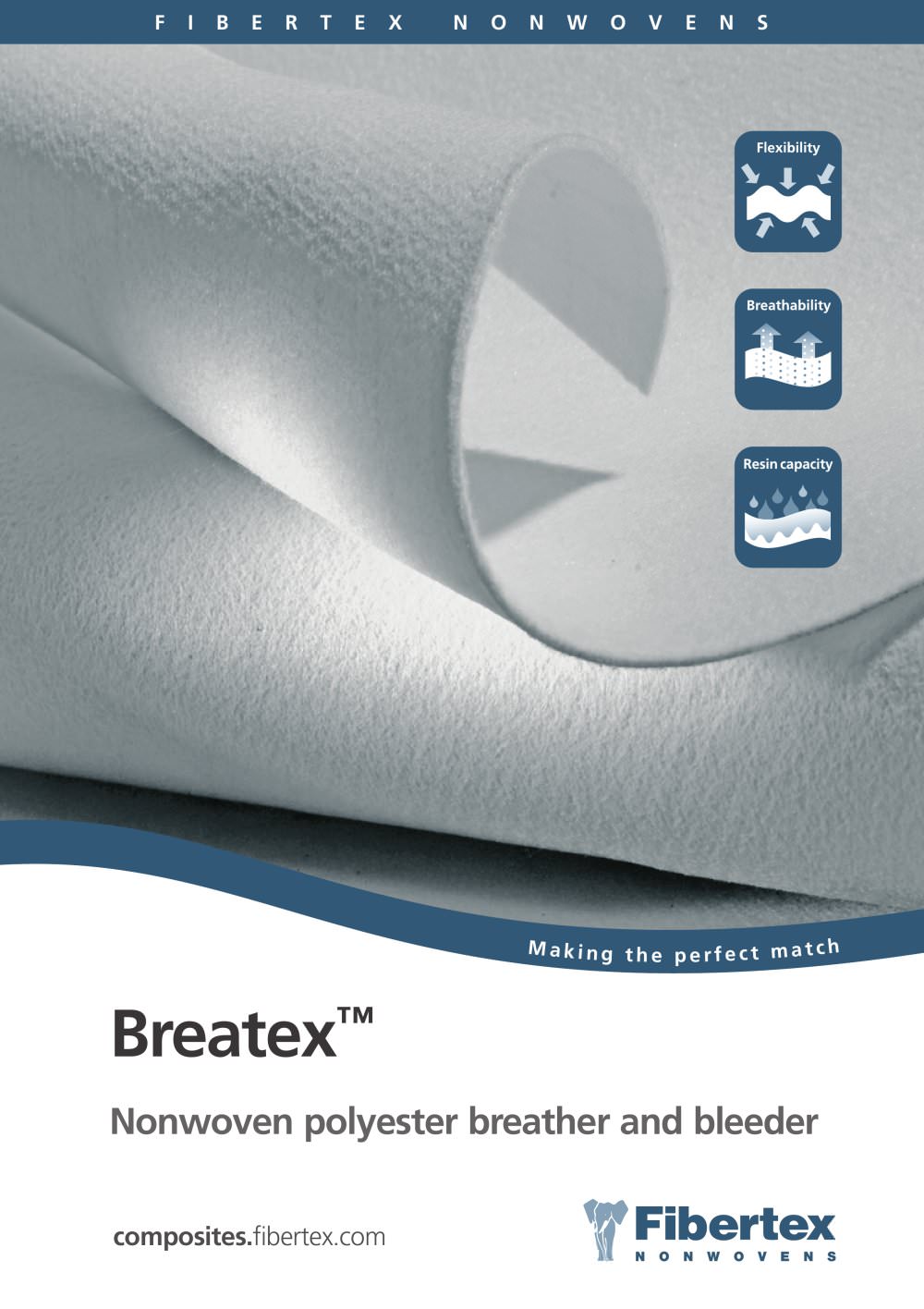 Breatex - Nonwoven breather and bleeder fabric for composite processing - Fibertex Nonwovens