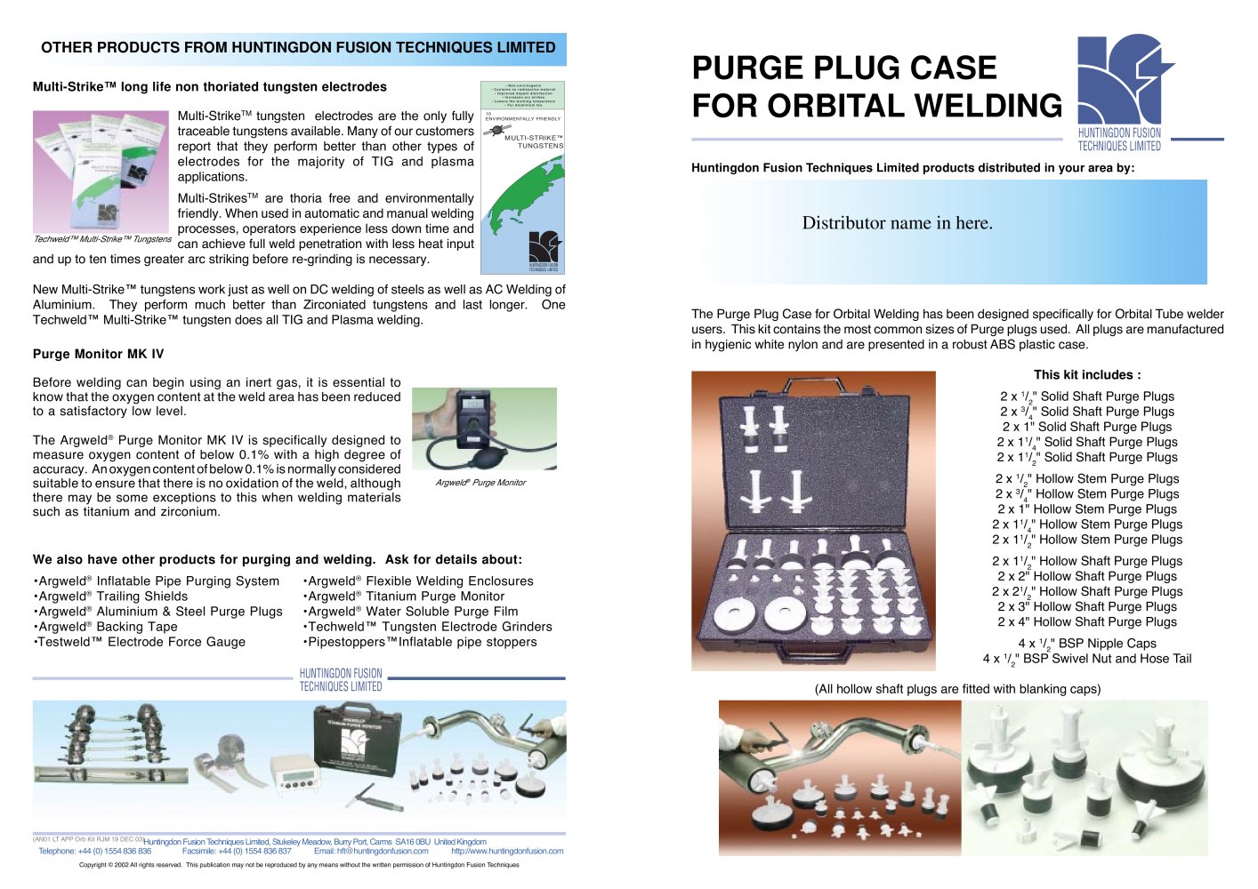 Purge Plug Case For Orbital Welding - PipeStoppers