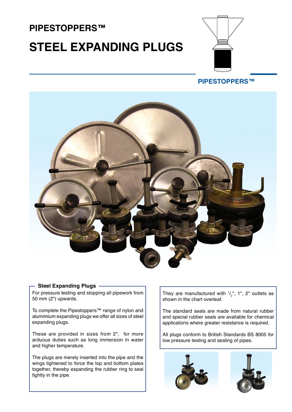 Steel Expanding Drain Plugs - PipeStoppers