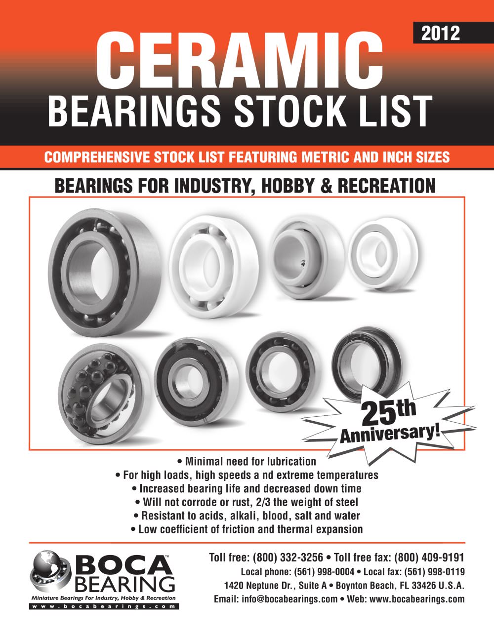 Boca Bearings - 2012-ceramic-bearing-stocklist - Boca Bearing Company