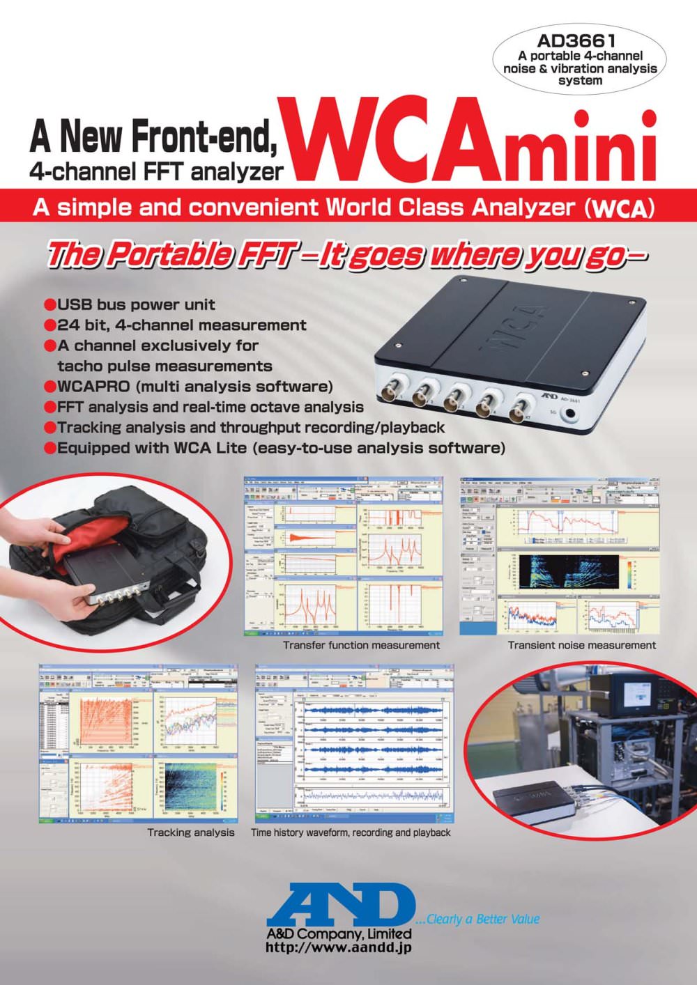 Portable 4-channel Noise & Vibration Analysis System/AD-3661 - A&D COMPANY, LIMITED