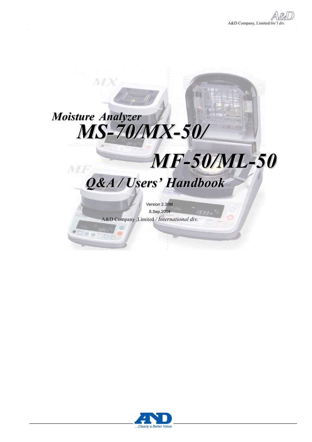 Users handbook for M series - A&D COMPANY, LIMITED