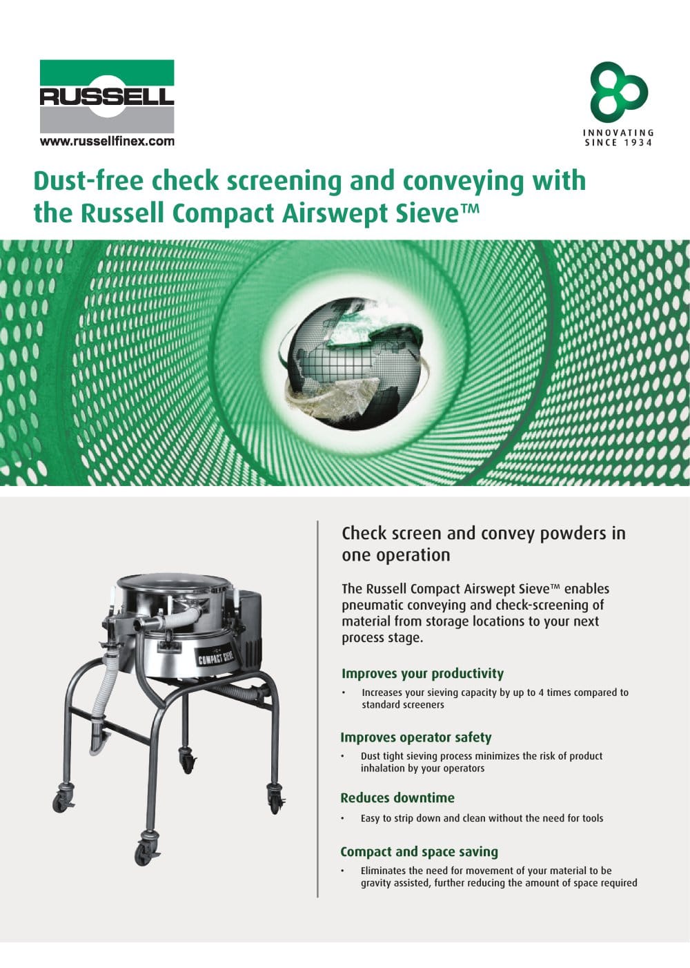 Compact Airswept Sieve - Russell Finex