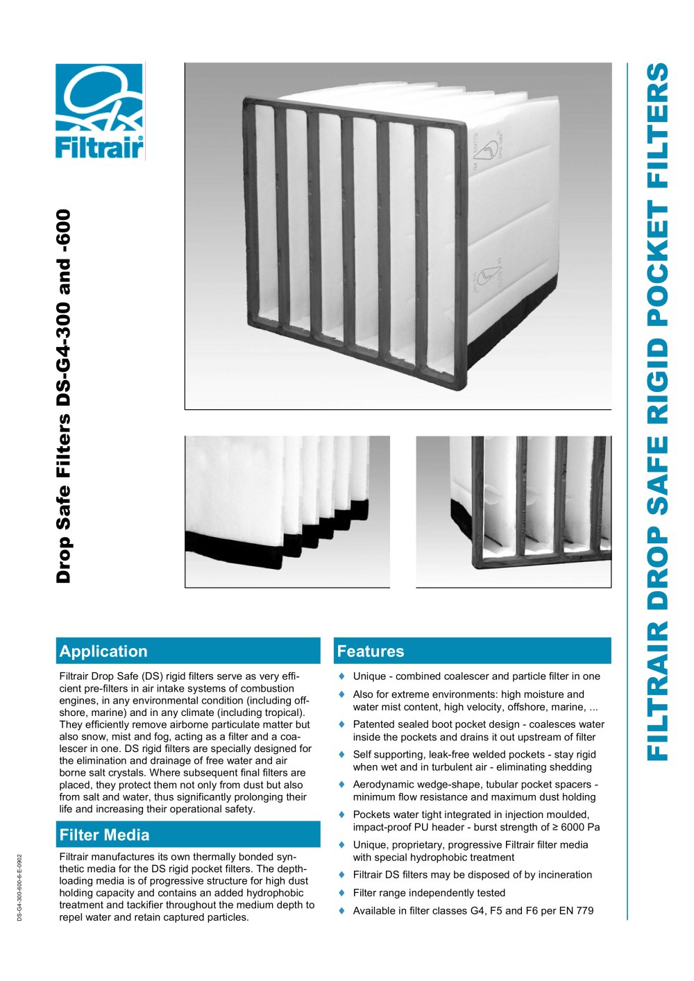 DropSafe (DS) Rigid Pocket Filter G4 - Filtrair B.V.