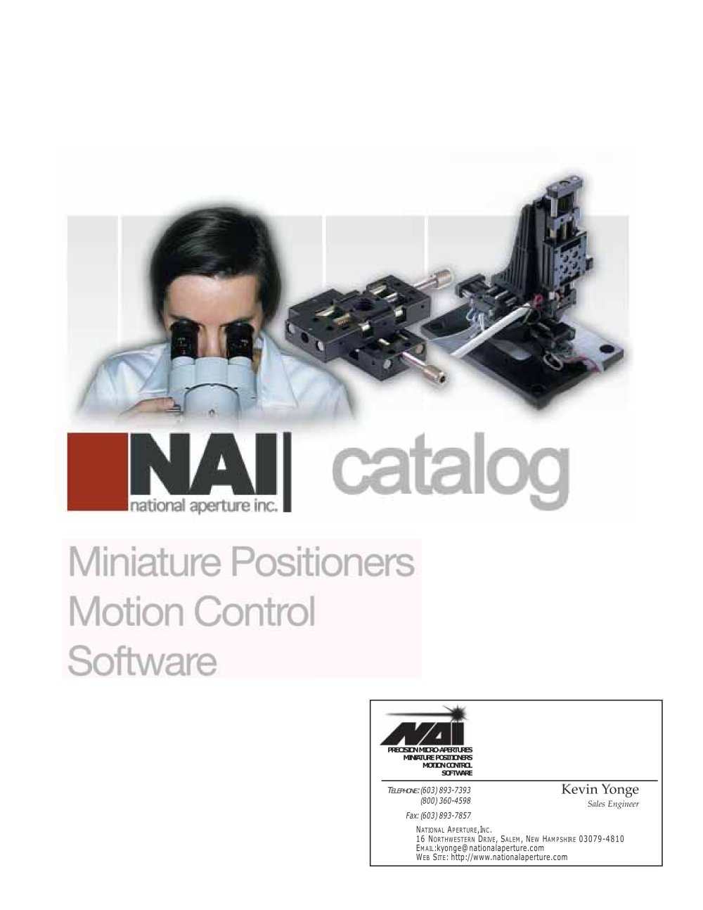 Stage Catalog - National Aperture Inc.
