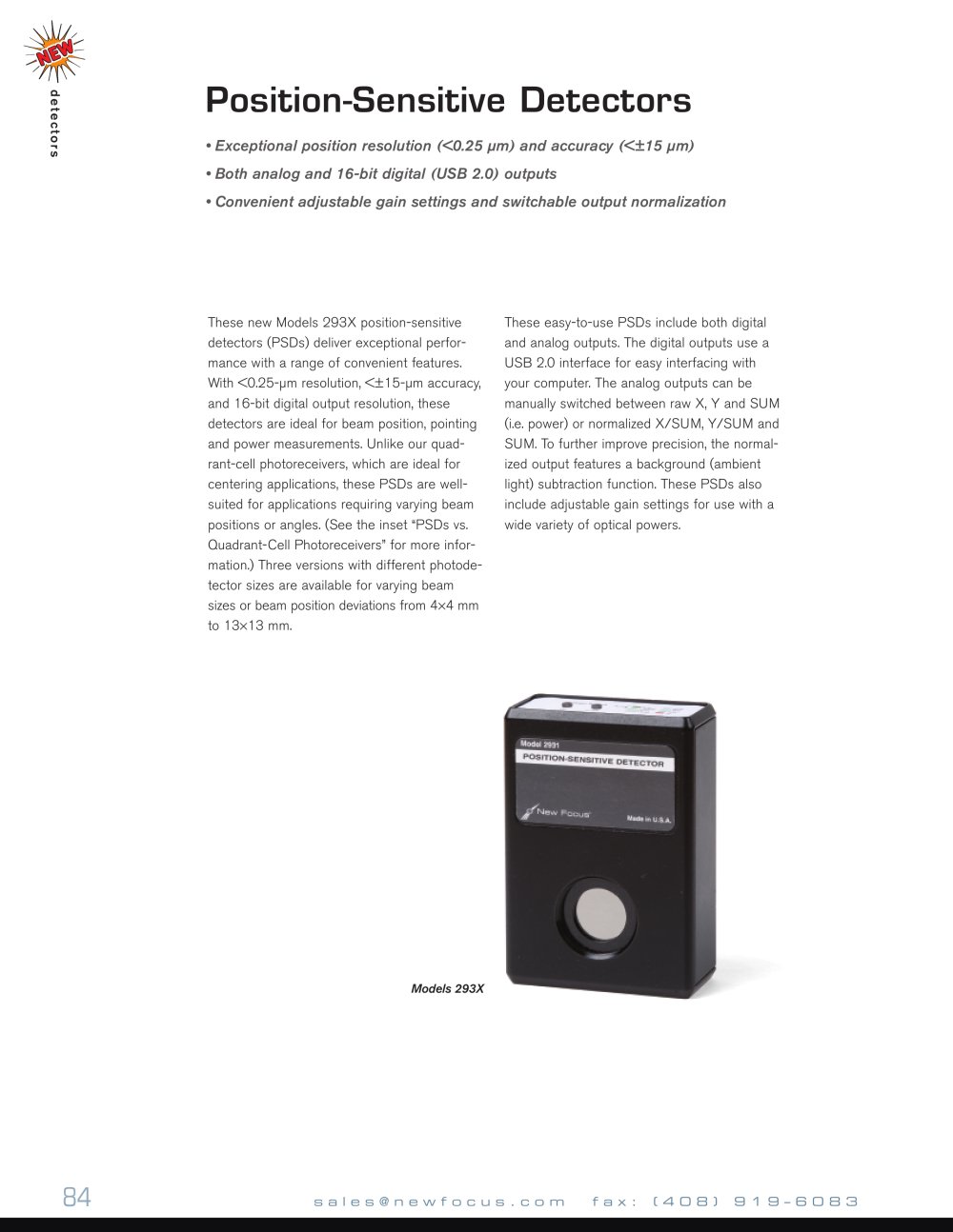 Beam-Position Photoreceivers - Bookham