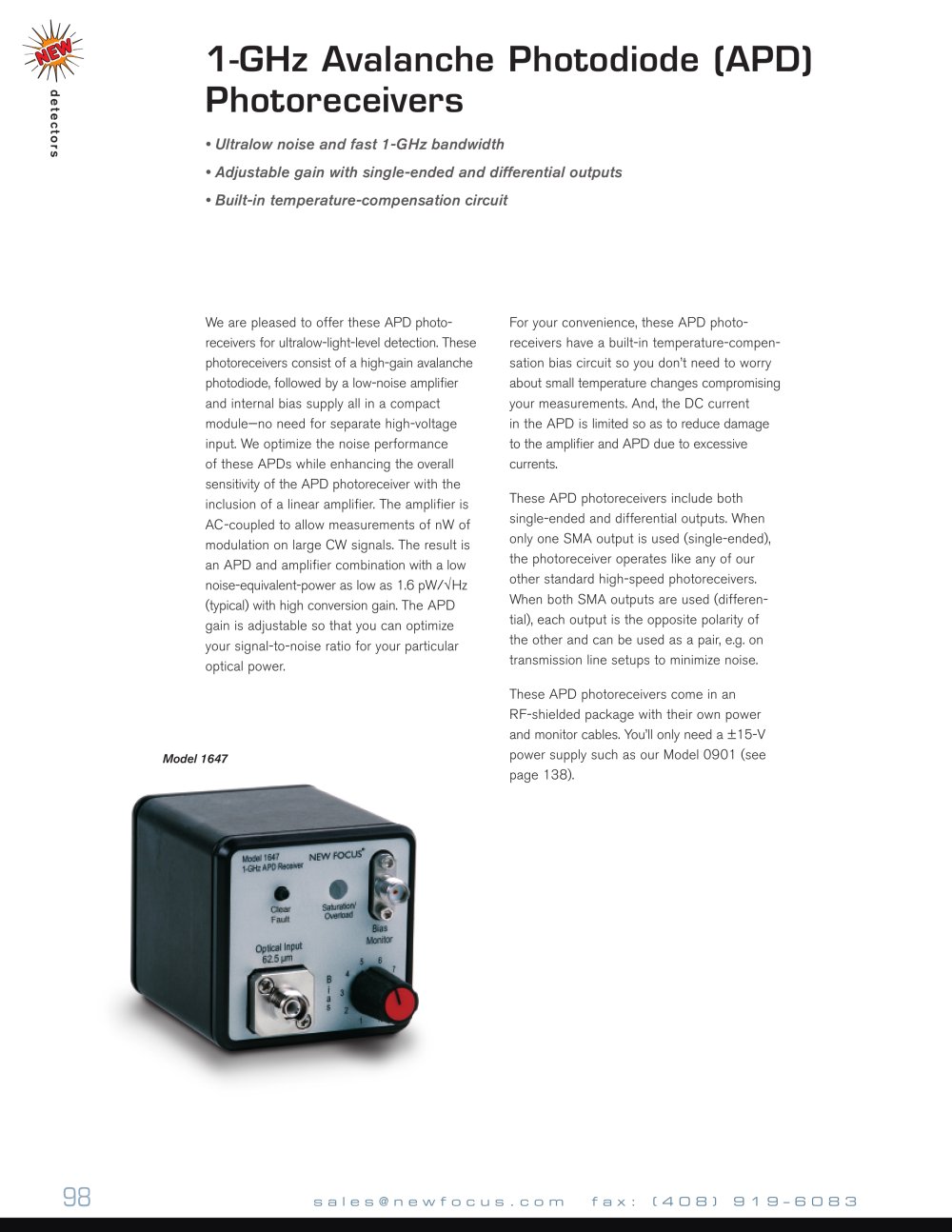 Ultralow- Light-Level Photoreceivers - Bookham