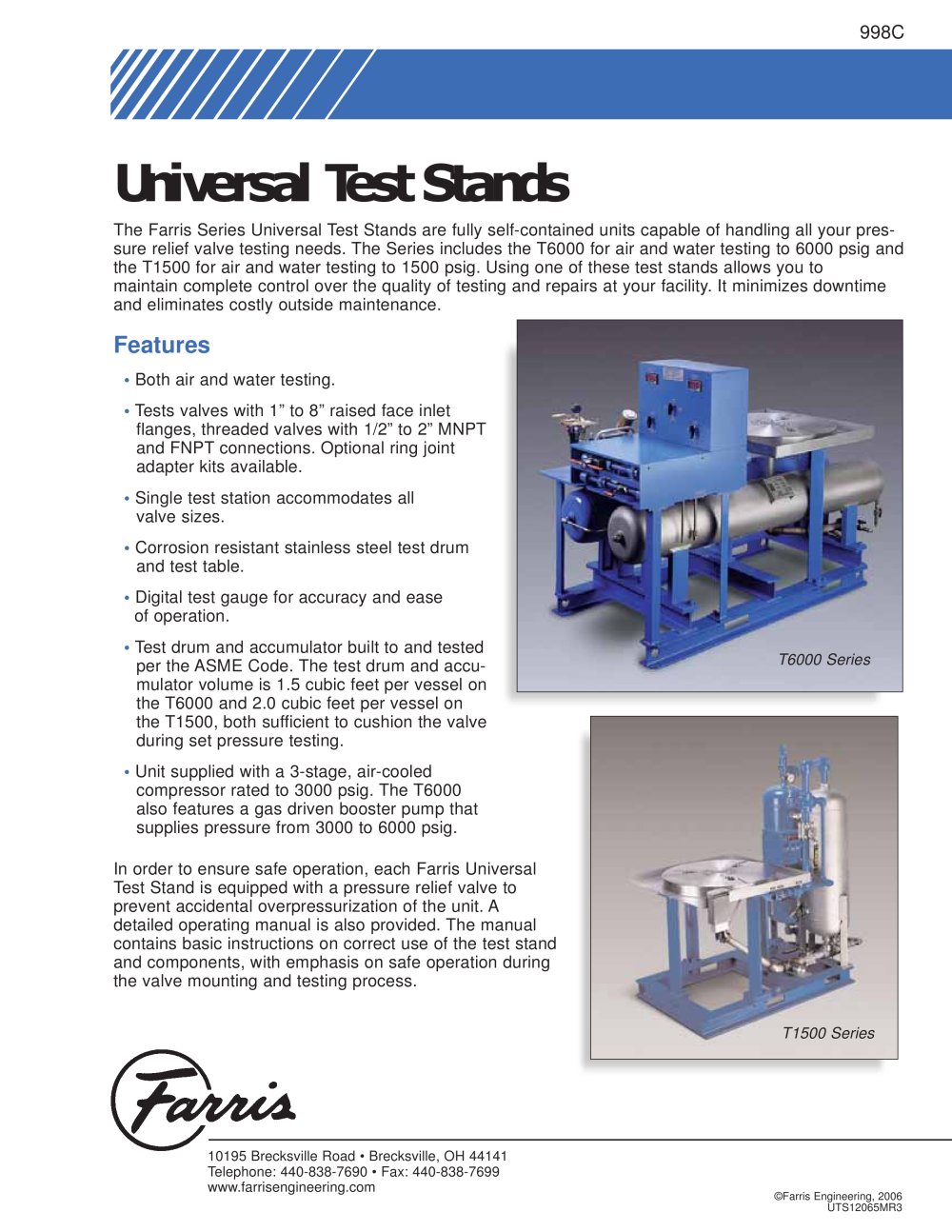 Universal test stand - Farris Engineering