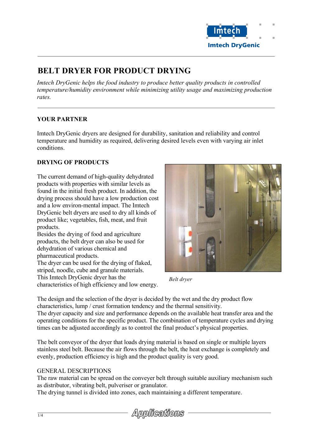 Belt dryer - Imtech DryGenic