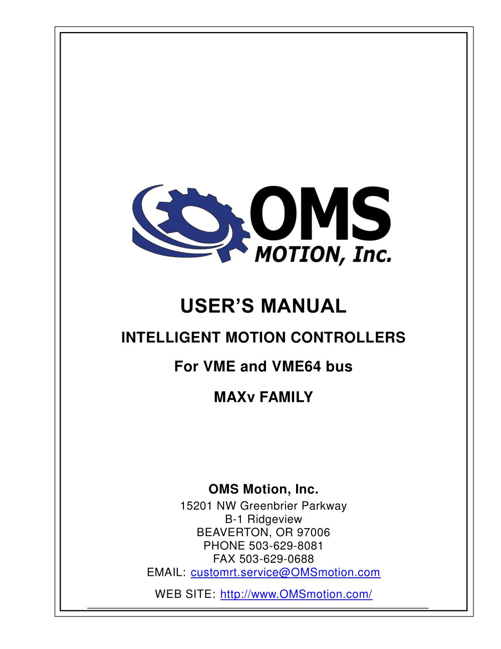 MAXv Specifications - Pro-Dex, Oregon Micro Systems