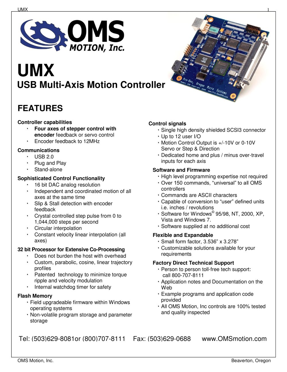 UMX-USB - Pro-Dex, Oregon Micro Systems