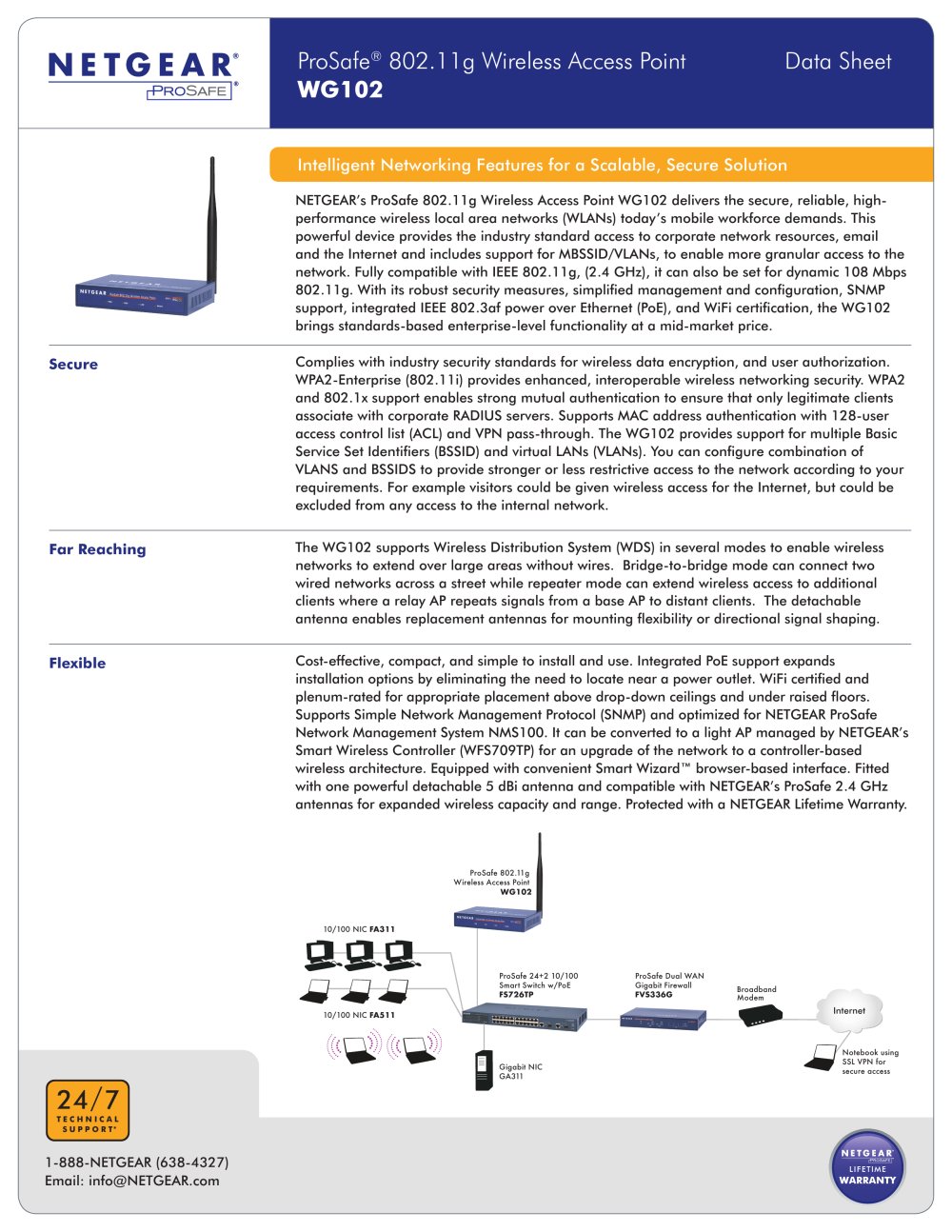 ProSafe&reg; 802.11g Wireless Access Point WG102 - NETGEAR