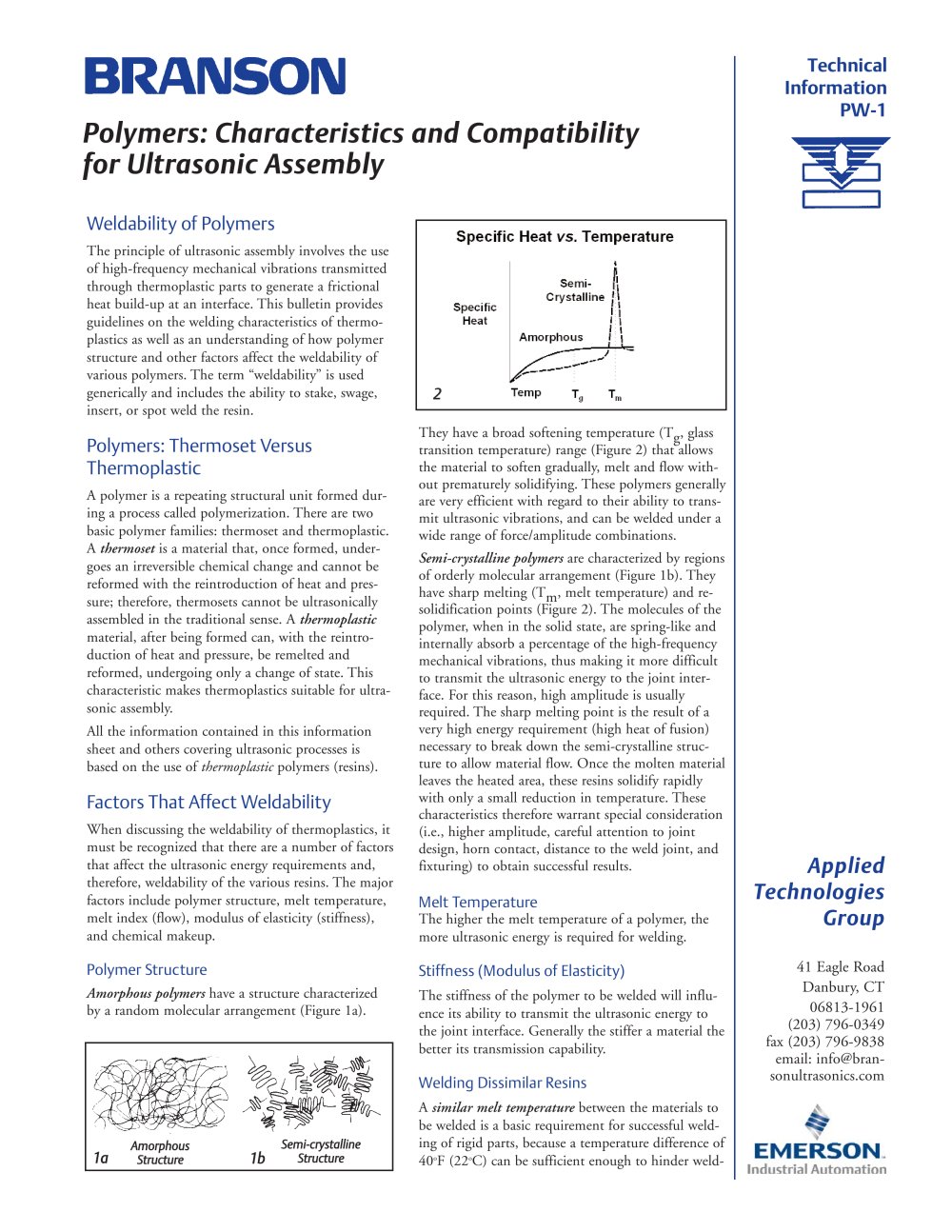 Characteristics & Compatibility of Thermoplastics for Ultrasonic Welding - Branson Ultrasonics