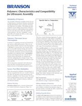 Characteristics & Compatibility of Thermoplastics for Ultrasonic Welding