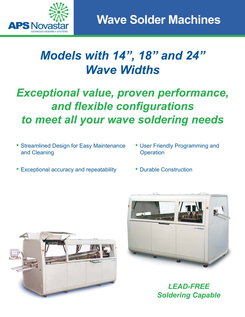 14FS Single and 14FD Dual Wave Solder Machines - APS Novastar