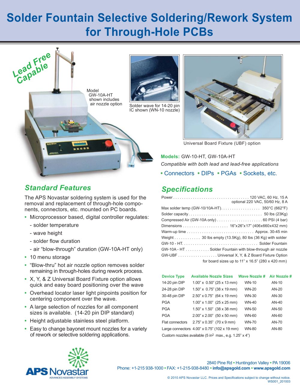 GW-10A-HT Soldering Fountain - APS Novastar