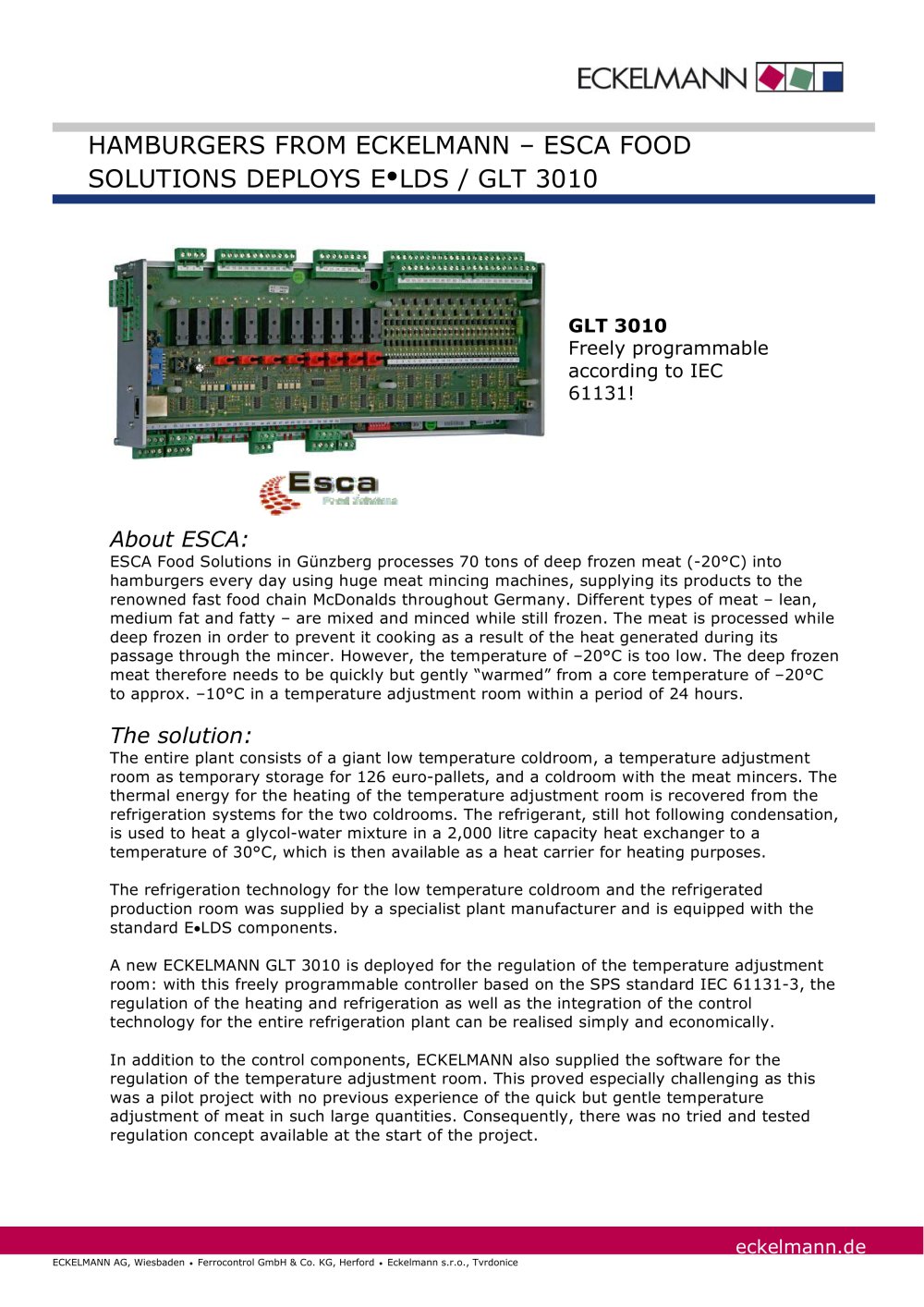 E�LDS GLT 3010 com&shy;pact ap&shy;pli&shy;ca&shy;tion - Eckelmann AG