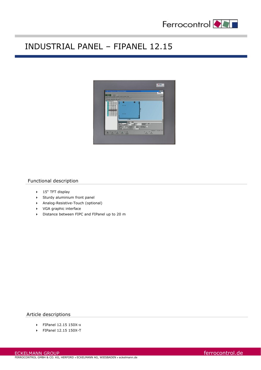 FI&shy;Pan&shy;el 12.x - Eckelmann AG