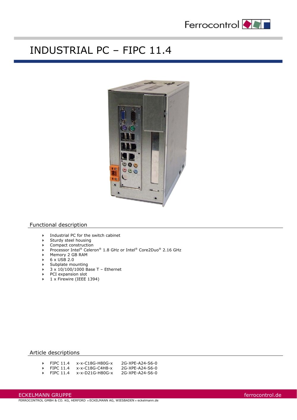 FIPC 11.4 - Eckelmann AG