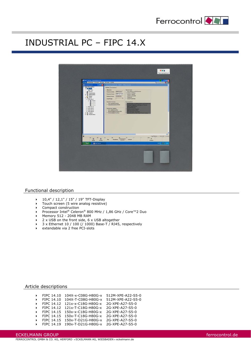FIPC 14.x (93 KB) - Eckelmann AG