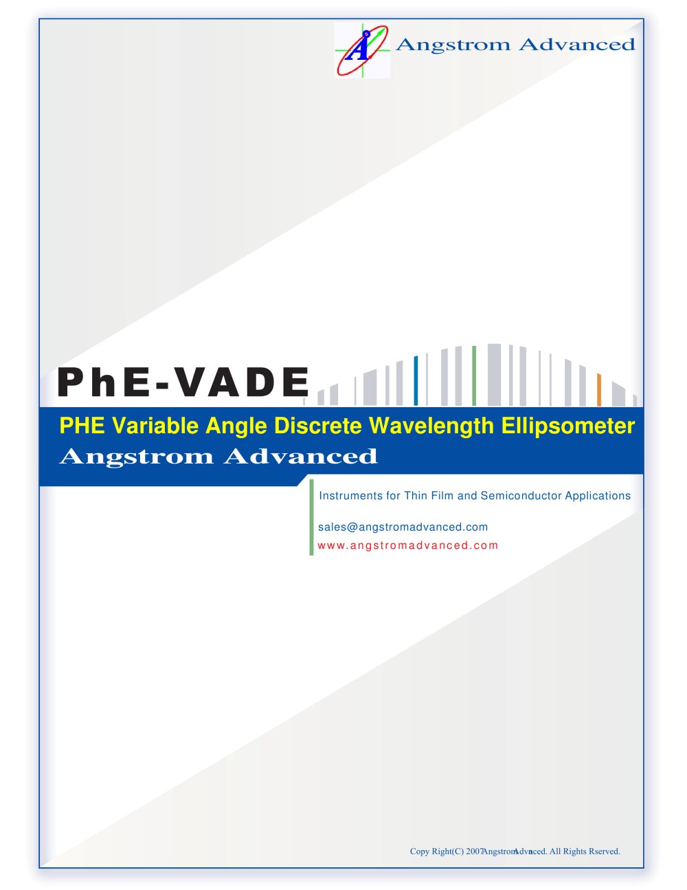 PHE Variable Angle Discrete Wavelength Ellipsometer - Angstrom Advanced