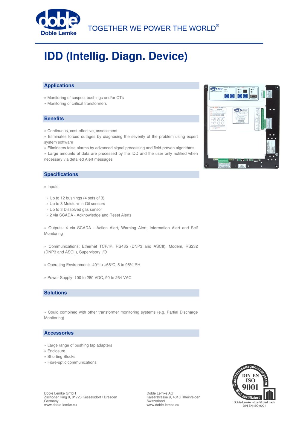 IDD (Intellig. Diagn. Device) - Doble Lemke