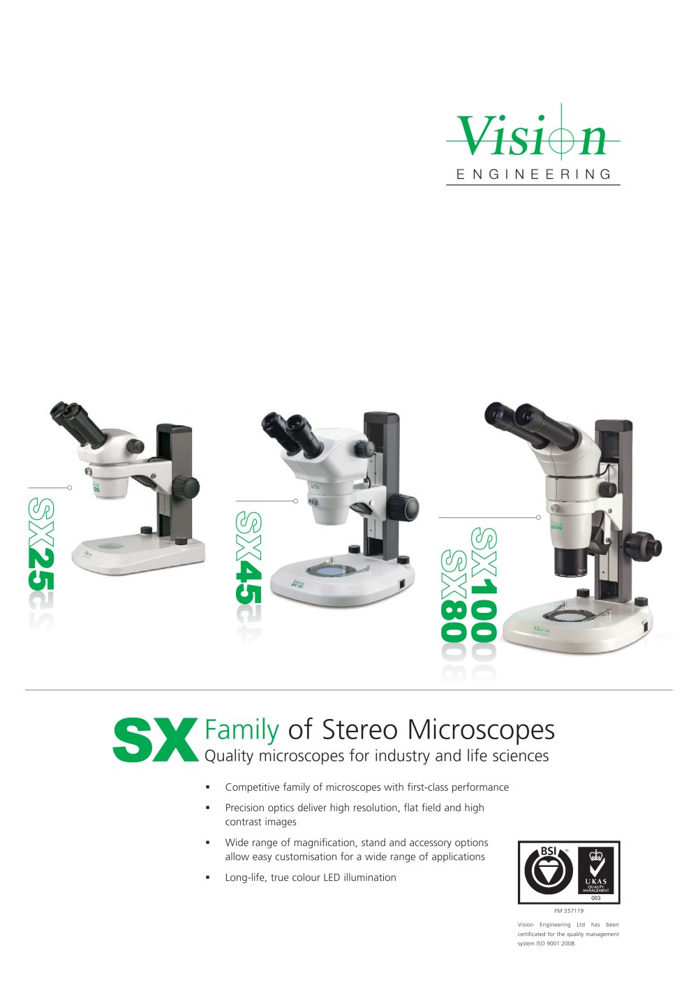 SX stereo microscope series - VISION ENGINEERING