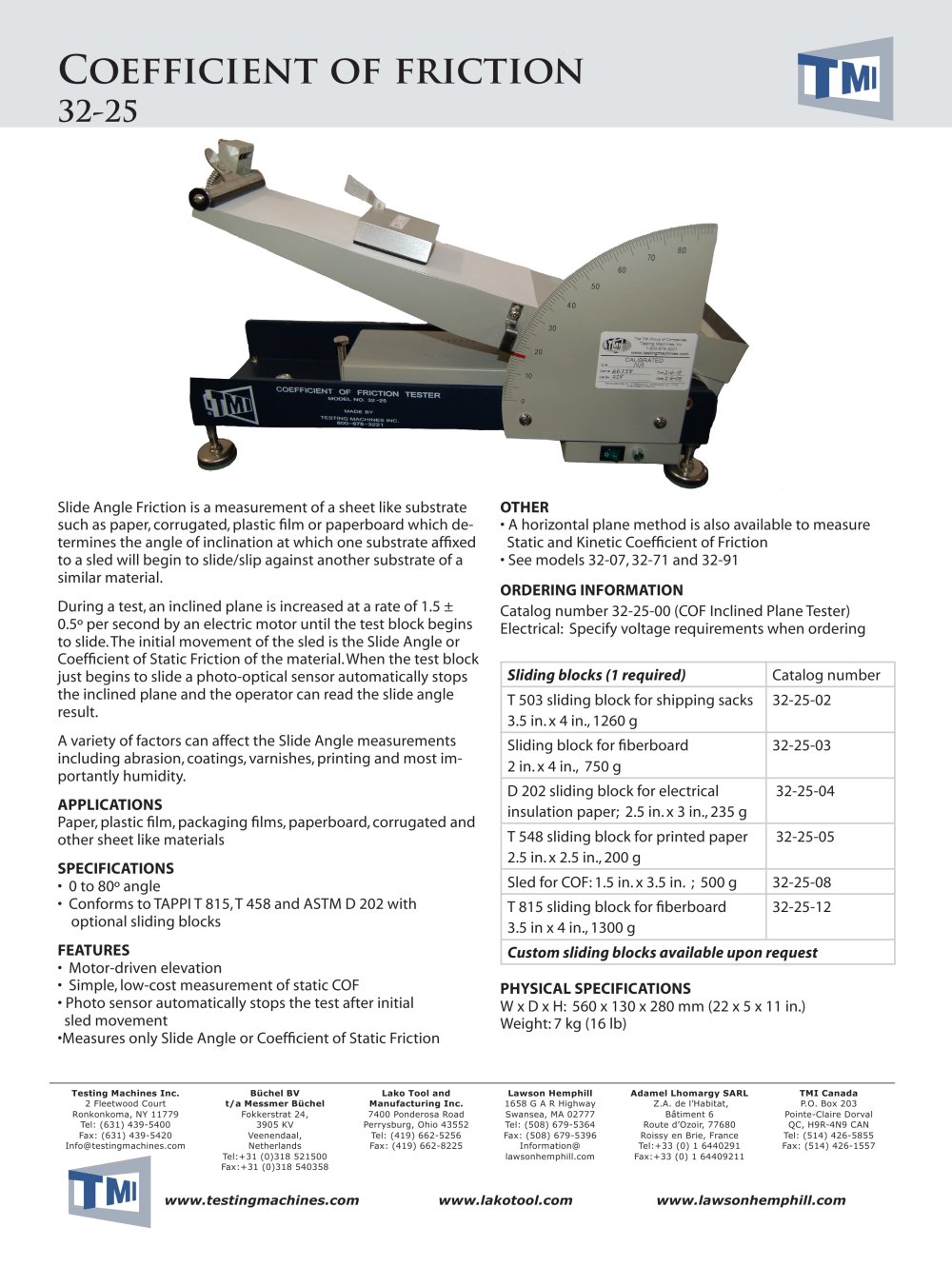 32-25 Coefficient of Friction Tester - Testing Machines Inc