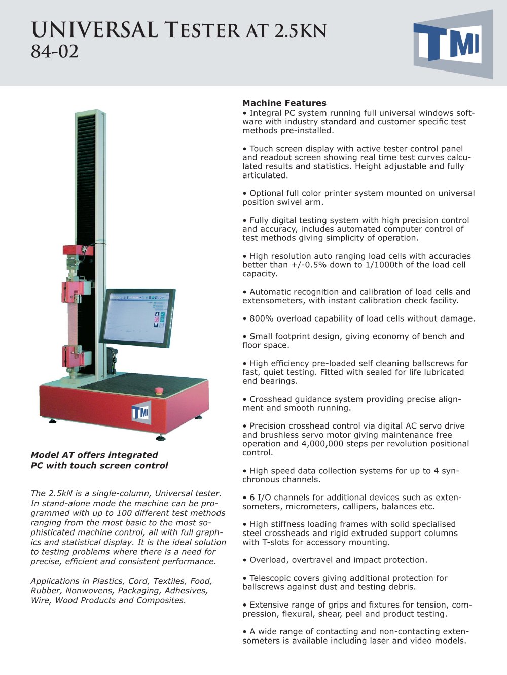 84-02 Universal Tester 2.5kN - AT - Testing Machines Inc