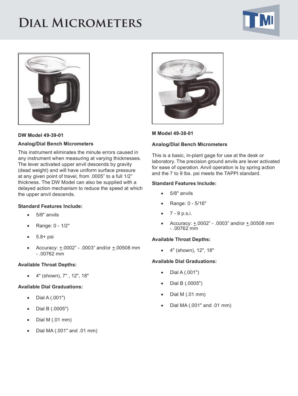 Dial Micrometers - Testing Machines Inc