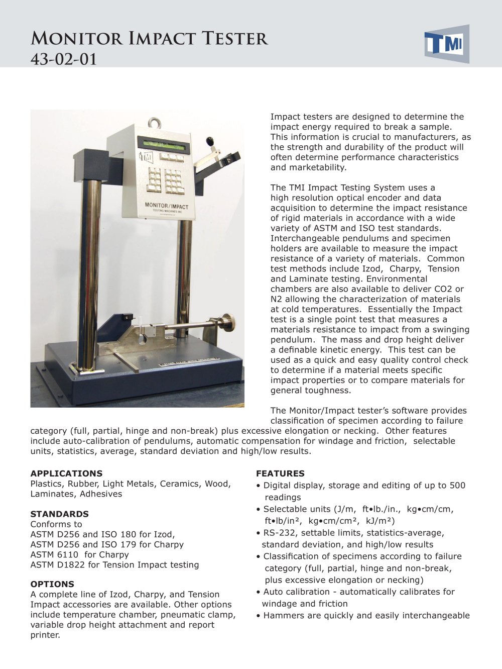 Impact Tester - Testing Machines Inc