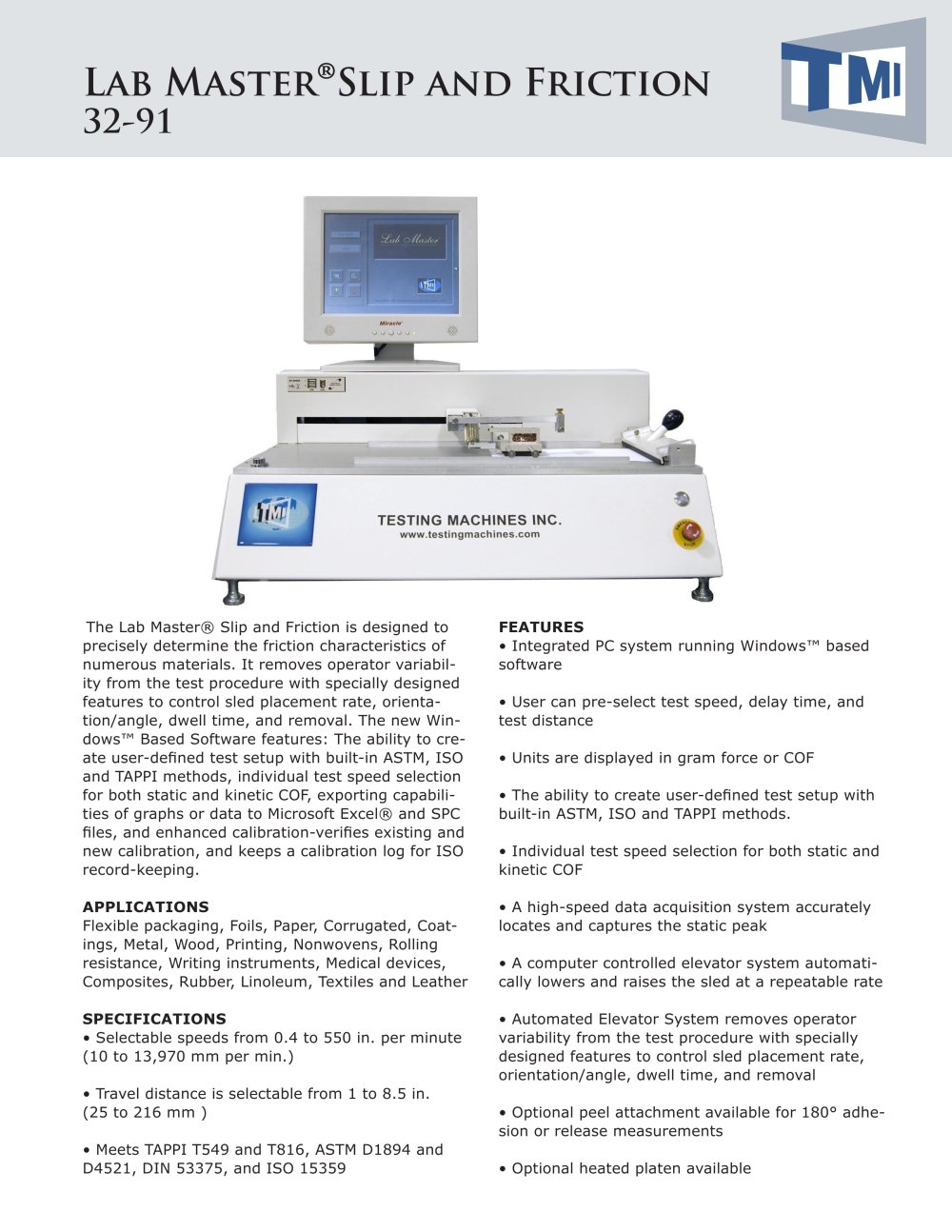 LabMaster Slip Friction - Testing Machines Inc