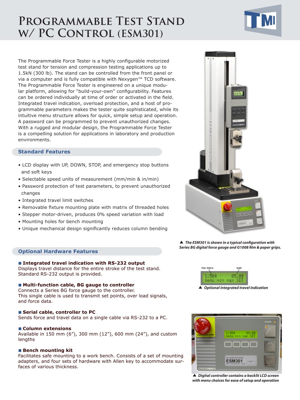Programmable Test Stand ESM-301 - Testing Machines Inc