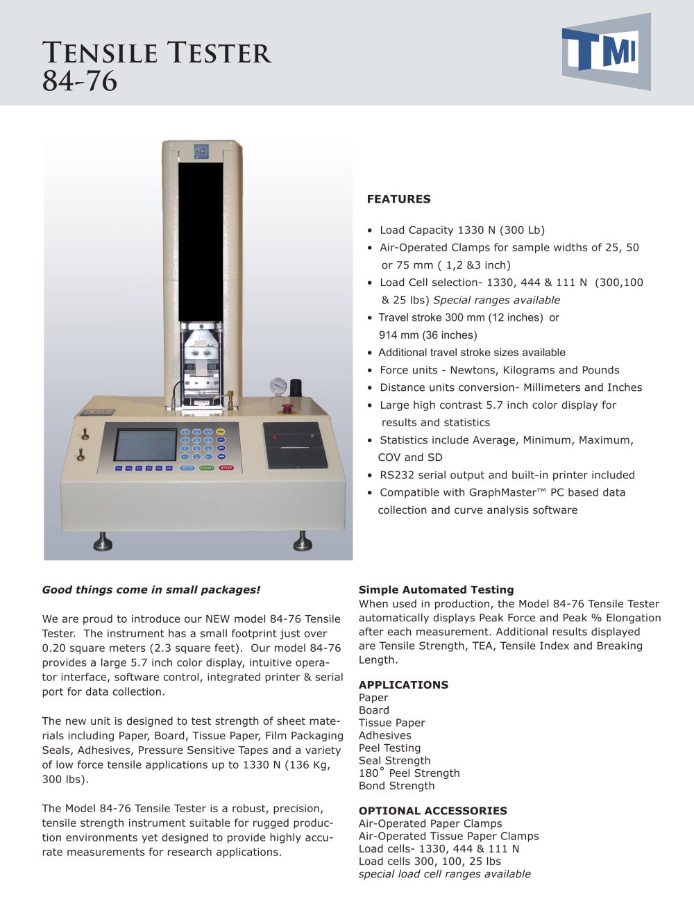 Tensile Tester - Testing Machines Inc
