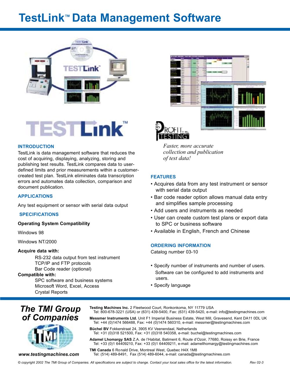TestLink Data Management Software - Testing Machines Inc