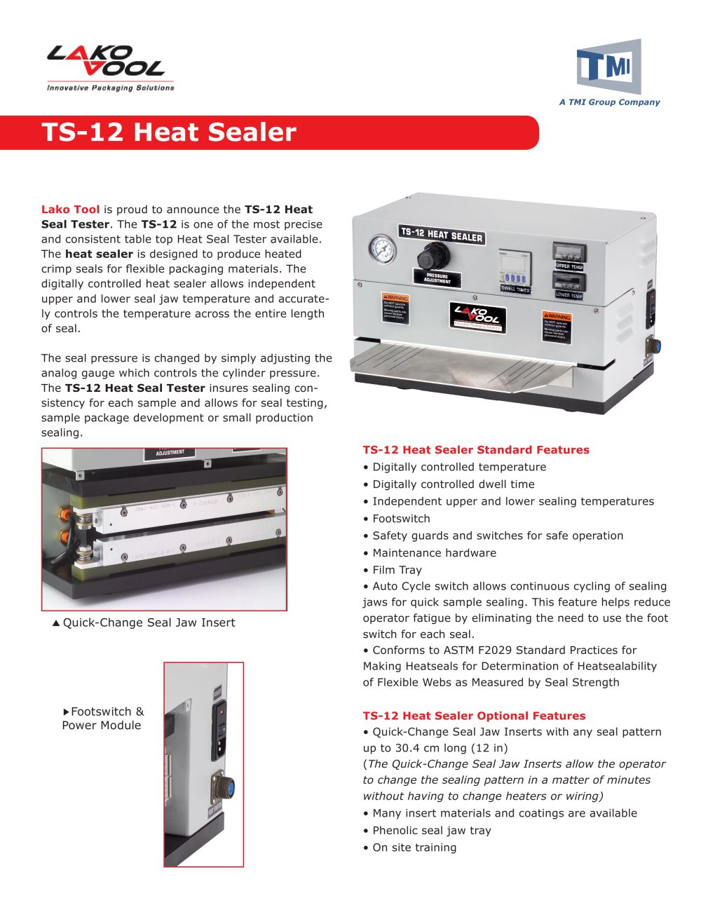 TS-12 Heat Sealer - Testing Machines Inc