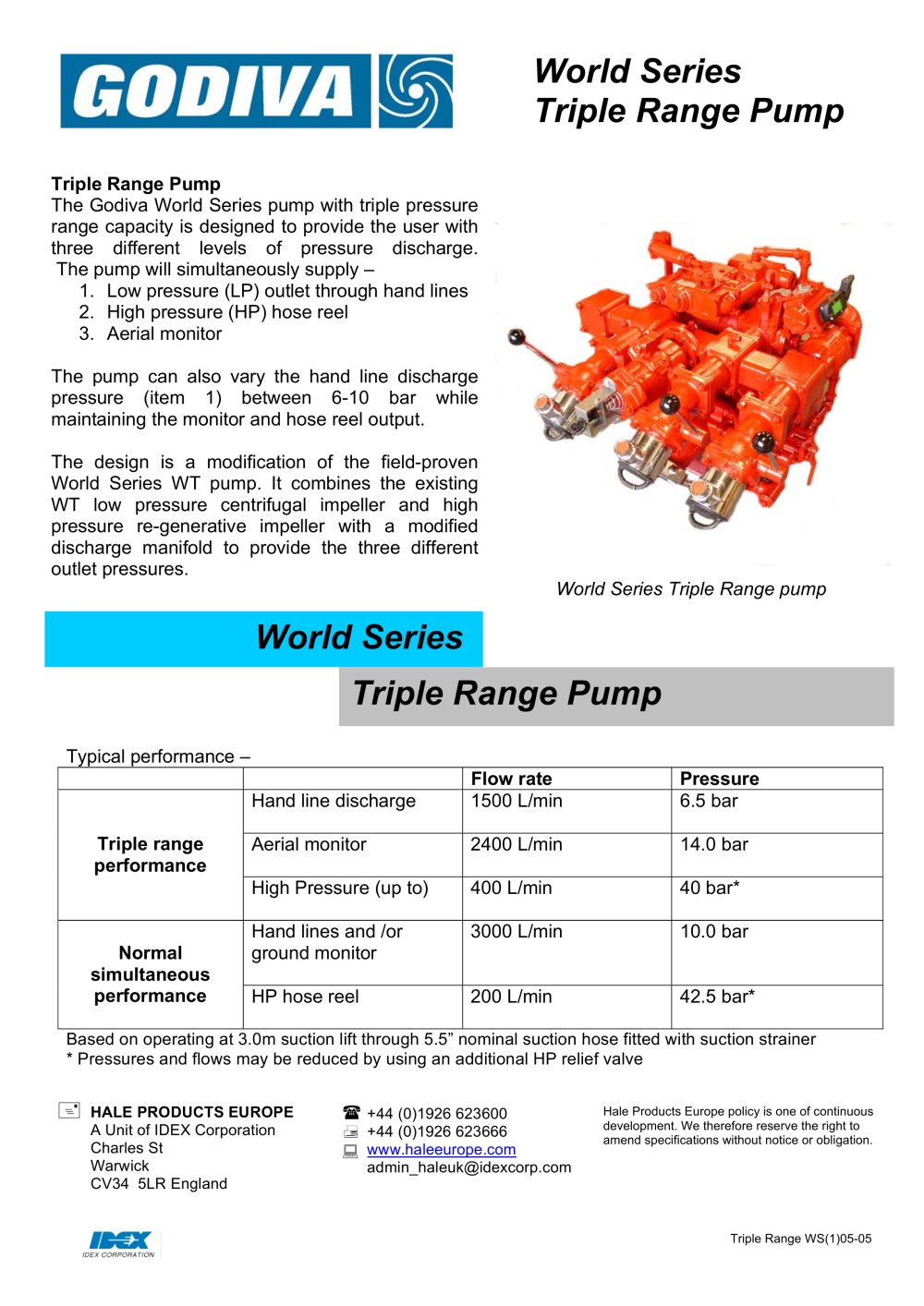 Triple Pressure Range Pump - Godiva Ltd.