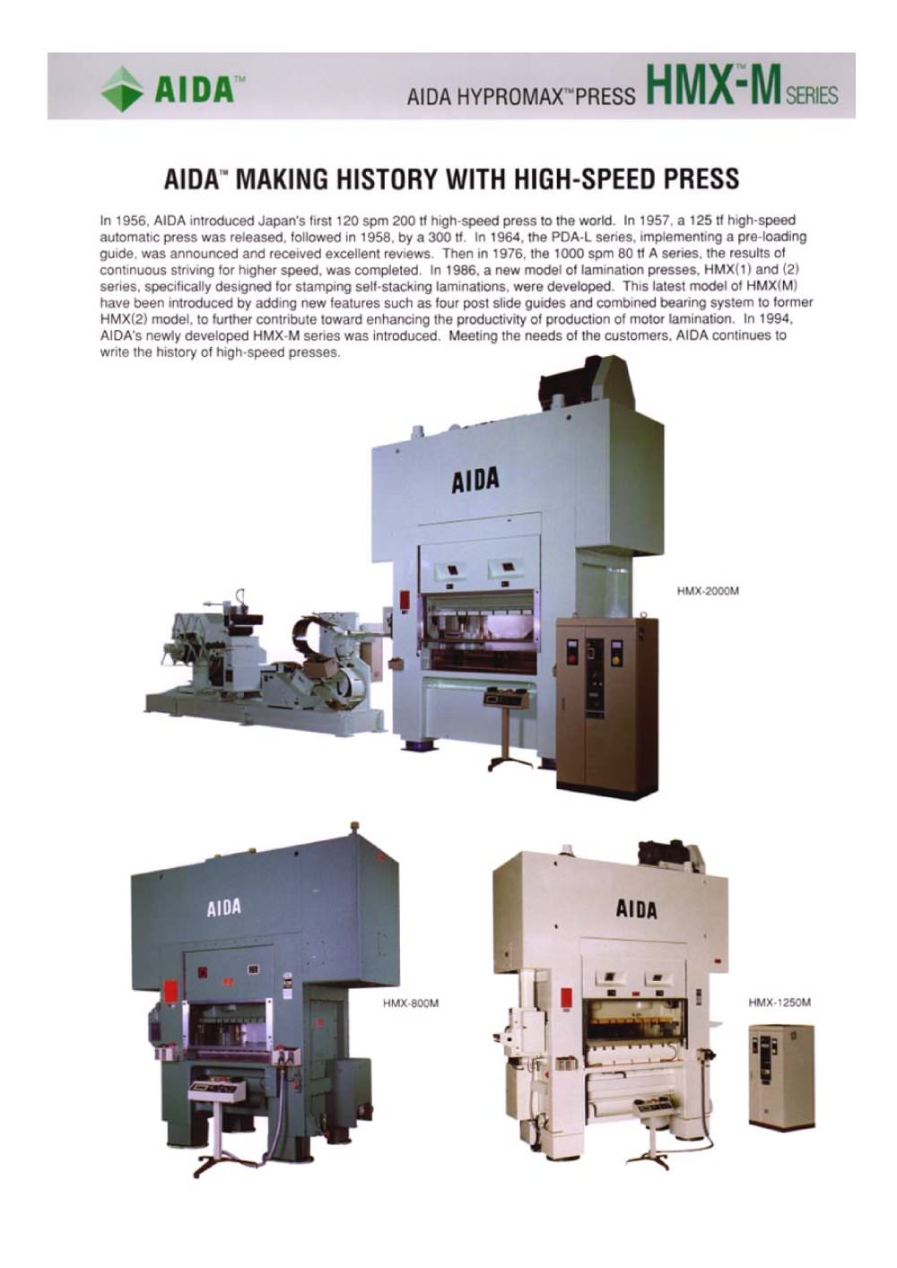 HMX-M High Speed Lamination Presses - Aida