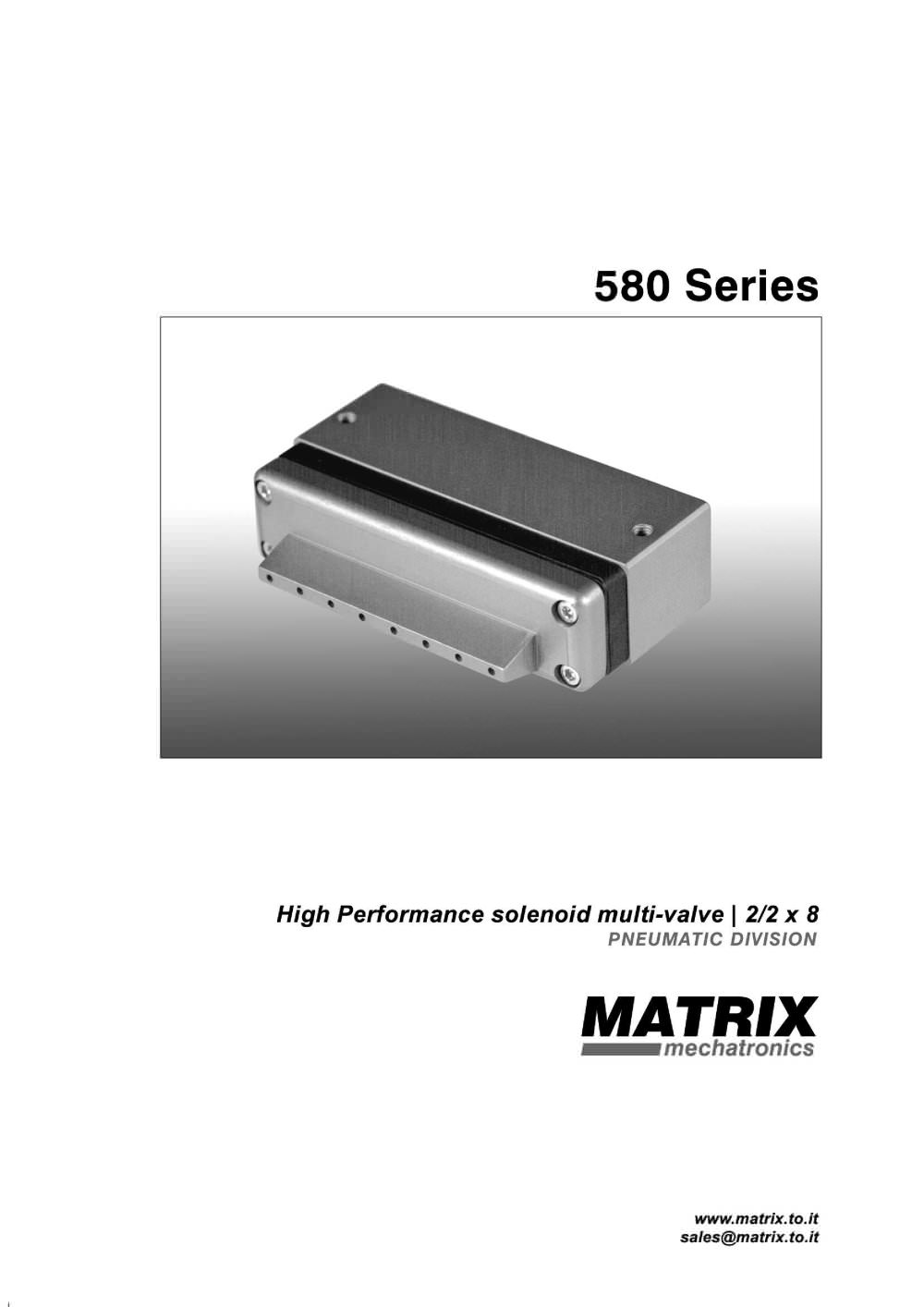MATRIX Pneumatic Division - 580 Series High Performance solenoid multi-valve - MATRIX mechatronics