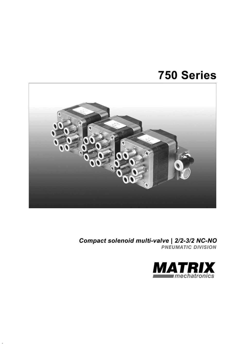 MATRIX Pneumatic Division - 750 Series compact solenoid multi-valve | 2/2-3/2 NC-NO - MATRIX mechatronics