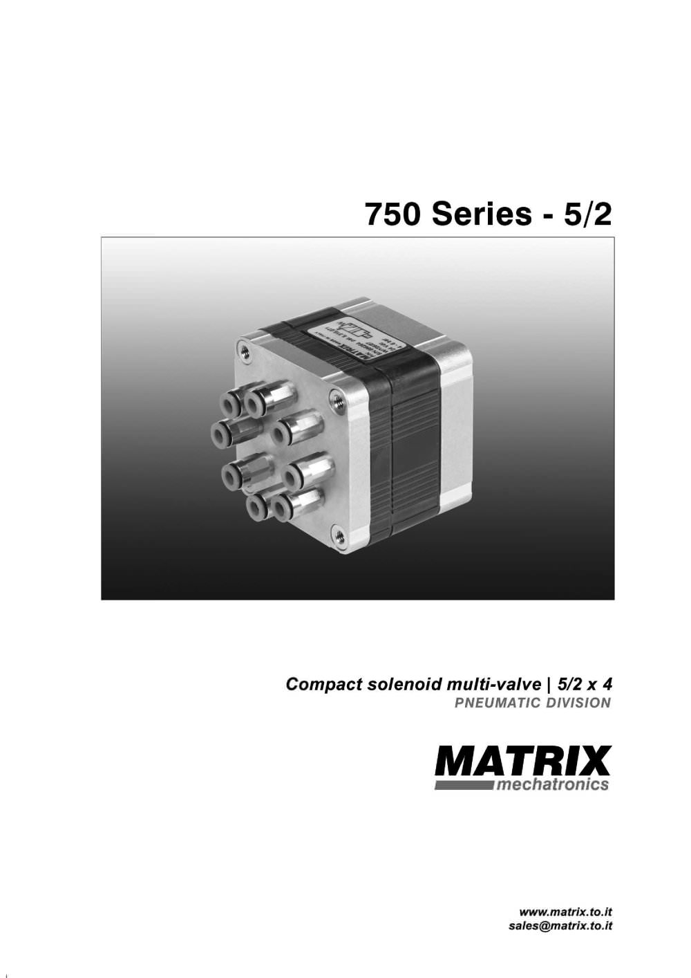 MATRIX Pneumatic Division - 750 Series compact solenoid multi-valve | 5/2 x 4 - MATRIX mechatronics
