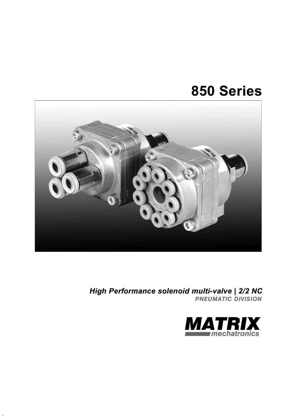 MATRIX Pneumatic Division - 850 Series High Performance solenoid multi-valve - MATRIX mechatronics