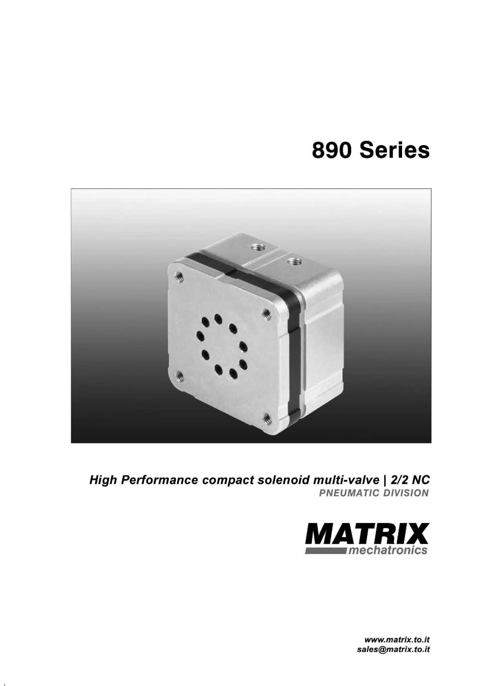 MATRIX Pneumatic Division - 890 Series High Performance compact solenoid multi-valve - 2/2 NC x 9 - MATRIX mechatronics
