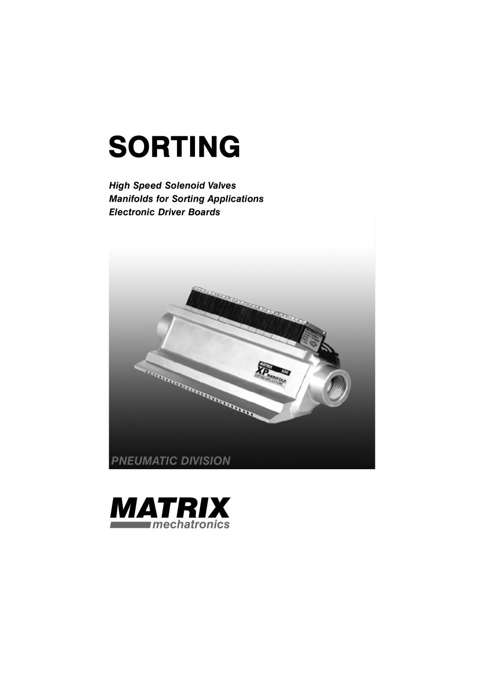 MATRIX Pneumatic Division - Sorting Applications - MATRIX mechatronics
