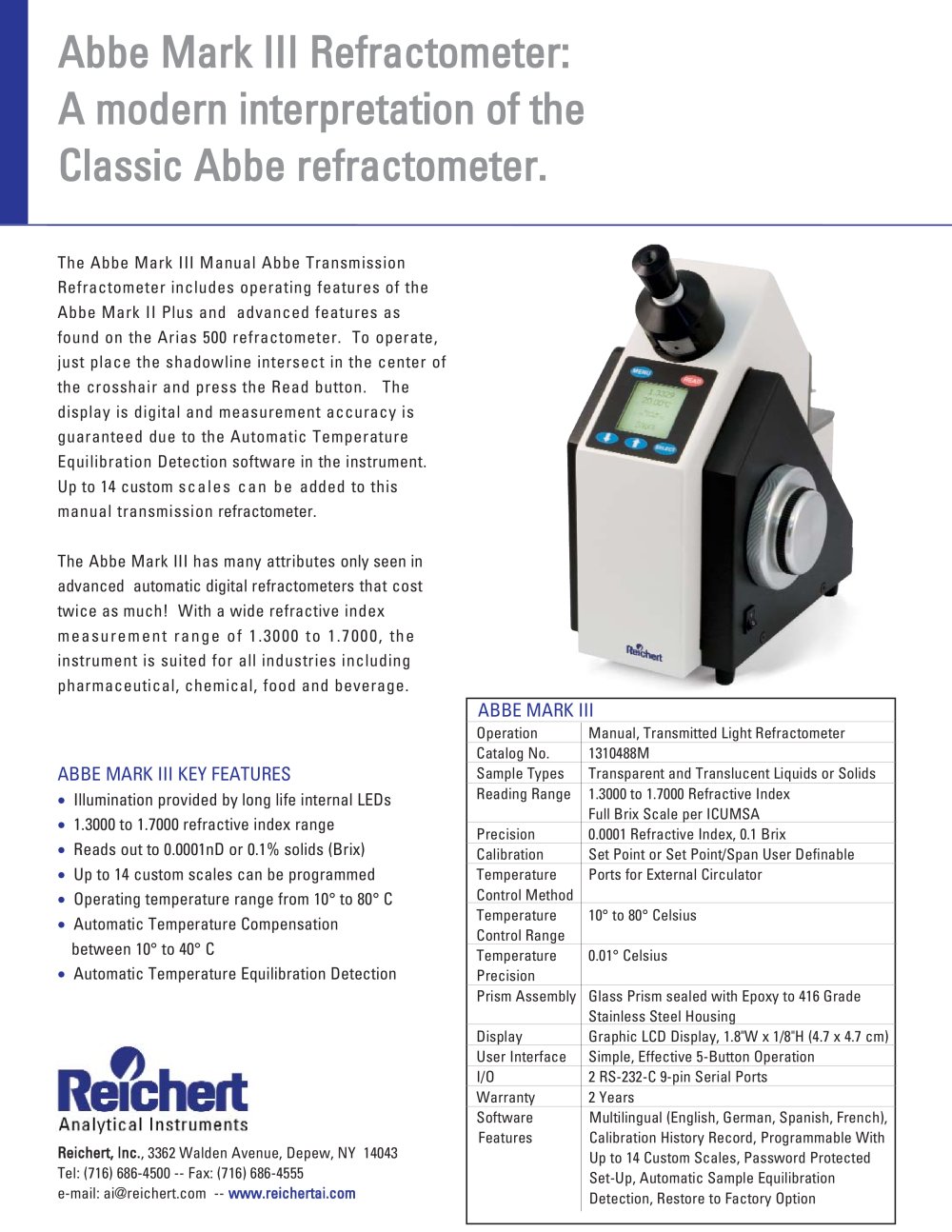 Reichert Abbe Mark III - Reichert Inc
