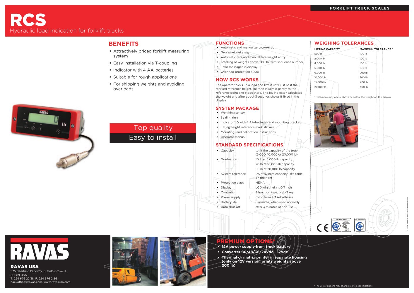 Forklift truck scales    RCS - RAVAS USA