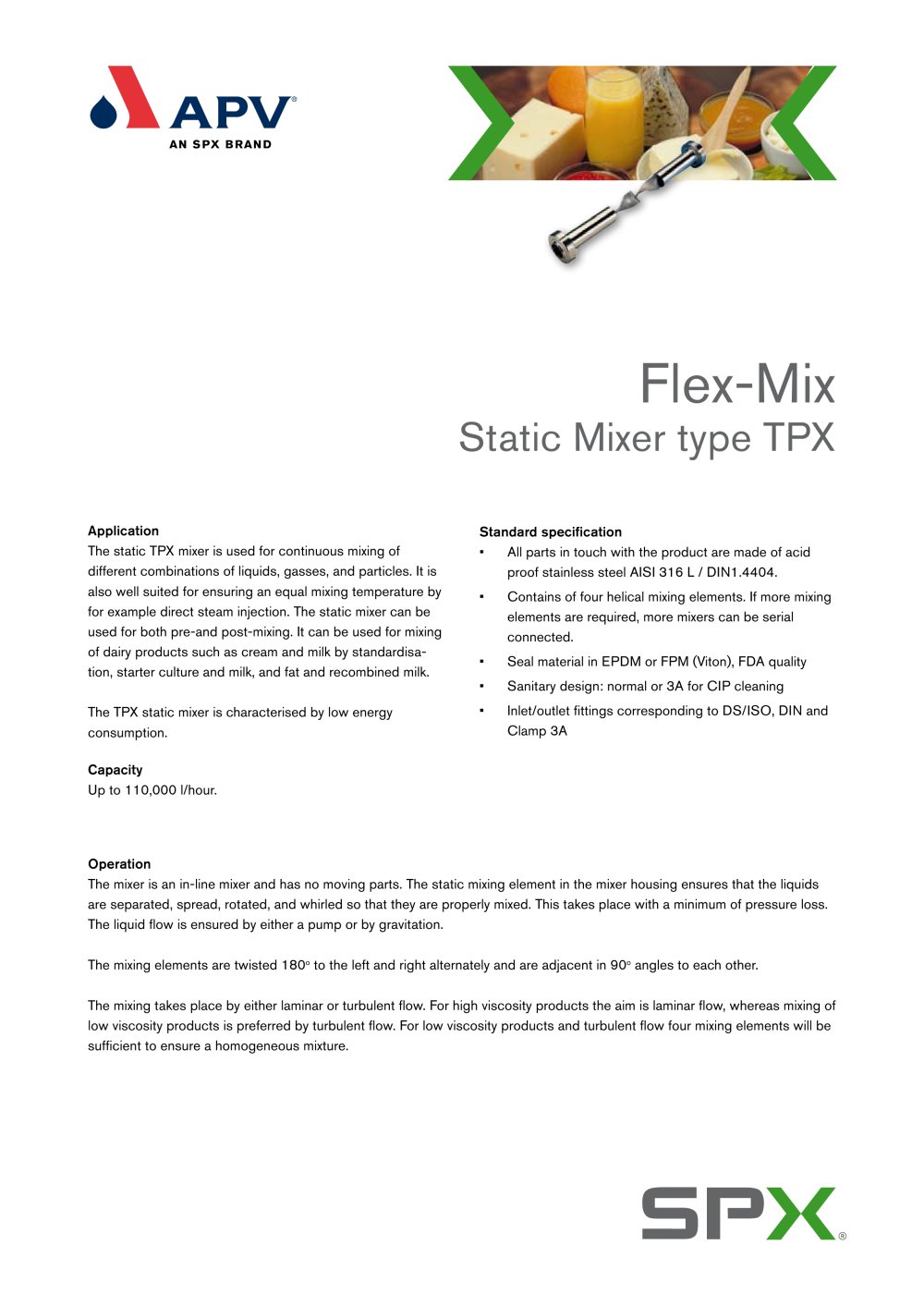 Flex-Mix Static Mixer type TPX - APV