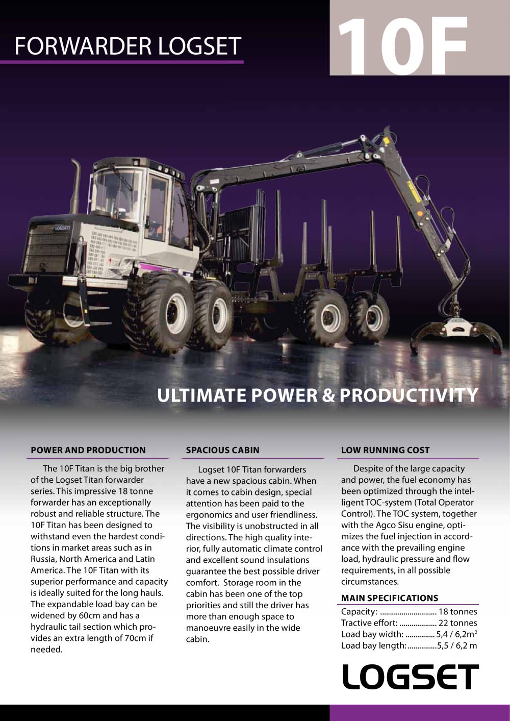 FORWARDER 18t Model 10F TITAN - Oy Logset Ab