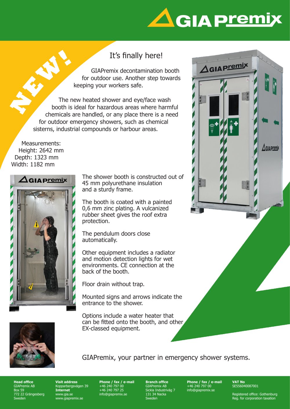 Decontamination booth for outdoor use - Gia industri ab