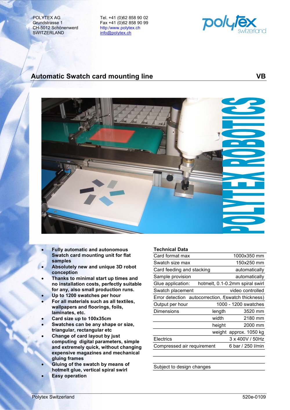 automatic swatch mounting line - Polytex